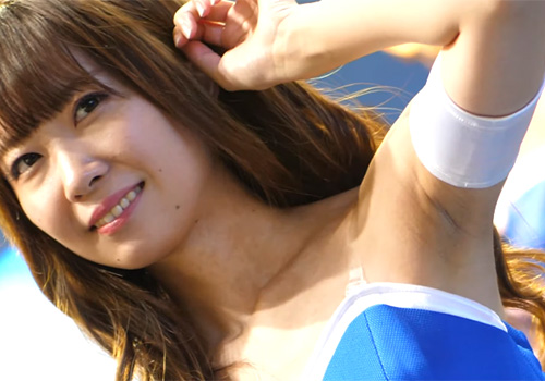 ワキの下を4K高画質で撮られてしまったキャンギャルさん　東京ゲームショウ2019